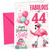Sister 44th Birthday Card Fabulous Flamingo on Roller Skates