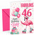 Sister 46th Birthday Card Fabulous Flamingo on Roller Skates