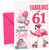 Sister 61st Birthday Card Fabulous Flamingo on Roller Skates