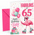 Sister 65th Birthday Card Fabulous Flamingo on Roller Skates