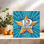 12th Birthday Card - Starburst Design, Blue & Gold Stars, Square 145mm x 145mm, Age 12 Card, Includes Kraft Envelope