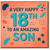 A Very Happy 18th To An Amazing Son Birthday Card - Bold Teal Text on Coral Confetti Design