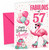 Auntie 57th Birthday Card Fabulous Flamingo on Roller Skates