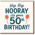 Hip Hip Hooray It's Your 50th Birthday Card - Bold Typography with Balloons and Confetti - Milestone 50th Birthday Celebration Card