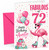 Auntie 72nd Birthday Card Fabulous Flamingo on Roller Skates