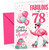Auntie 78th Birthday Card Flamingo on Roller Skates & Balloons