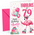 Auntie 79th Birthday Card Flamingo on Roller Skates & Balloons