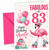 Auntie 83rd Birthday Card Fabulous Flamingo on Roller Skates