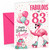 Auntie 83rd Birthday Card Fabulous Flamingo on Roller Skates