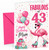 Mum 43rd Birthday Card Fabulous Flamingo on Roller Skates