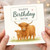 Mum Birthday Card - Highland Cow and Calf Illustration - Happy Birthday Mum with Hearts - Cute Animal Design