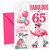 Mum 65th Birthday Card Fabulous Flamingo on Roller Skates