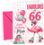 Mum 66th Birthday Card Fabulous Flamingo on Roller Skates