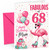 Mum 68th Birthday Card Flamingo on Roller Skates & Balloons