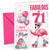 Mum 71st Birthday Card Flamingo on Roller Skates & Balloons