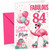 Mum 84th Birthday Card Flamingo on Roller Skates & Balloons