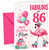 Mum 86th Birthday Card Fabulous Flamingo on Roller Skates
