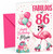 Mum 86th Birthday Card Fabulous Flamingo on Roller Skates
