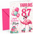 Mum 87th Birthday Card Flamingo on Roller Skates & Balloons