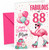 Mum 88th Birthday Card Fabulous Flamingo on Roller Skates