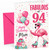 Mum 94th Birthday Card Fabulous Flamingo on Roller Skates