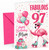 Mum 97th Birthday Card Flamingo on Roller Skates & Balloons