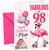 Mum 98th Birthday Card Fabulous Flamingo on Roller Skates