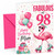 Mum 98th Birthday Card Fabulous Flamingo on Roller Skates