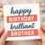 Brother Birthday Card - Happy Birthday Brilliant Brother - Bold Coral and Navy Typography Design