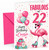 Cousin 22nd Birthday Card Fabulous Flamingo on Roller Skates