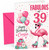 Cousin 39th Birthday Card Fabulous Flamingo on Roller Skates