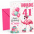 Cousin 41st Birthday Card Fabulous Flamingo on Roller Skates