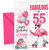 Cousin 55th Birthday Card Fabulous Flamingo on Roller Skates