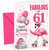 Cousin 61st Birthday Card Fabulous Flamingo on Roller Skates