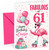 Cousin 61st Birthday Card Fabulous Flamingo on Roller Skates