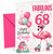 Cousin 68th Birthday Card Fabulous Flamingo on Roller Skates