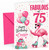 Cousin 75th Birthday Card Fabulous Flamingo on Roller Skates