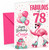 Cousin 78th Birthday Card Fabulous Flamingo on Roller Skates