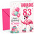 Cousin 83rd Birthday Card Fabulous Flamingo on Roller Skates