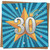 30th Birthday Card Milestone - Bold Starburst Blue Design - 145mm x 145mm Square - Celebration Card, Includes Kraft Envelope