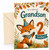 Grandson 2nd Birthday Card Cute Fox in Party Hat & Leaves