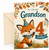 Grandson 4th Birthday Card Cute Fox in Party Hat Autumn