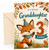 Granddaughter 3rd Birthday Card Fox in Party Hat & Autumn