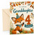 Granddaughter 4th Birthday Card Cute Fox in Party Hat Autumn