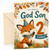 God Son 2nd Birthday Card Fox in Party Hat Woodland Leaves