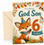 God Son 6th Birthday Card Fox in Party Hat Woodland Leaves