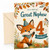 Great Nephew 4th Birthday Card Fox in Party Hat Autumn Leaves