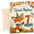 Great Nephew 7th Birthday Card Fox in Party Hat Woodland
