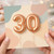 30th Birthday Card - Rose Gold Balloon Number 30 on Pastel Abstract Background - Modern Milestone Card