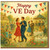 Happy VE Day Card - Vintage Village Street Party with Bunting, Dancing Couple, Union Jack and Tea Tables - Commemorative VE Day Greeting